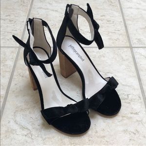 Jeffrey Campbell velvet bow heeled sandals